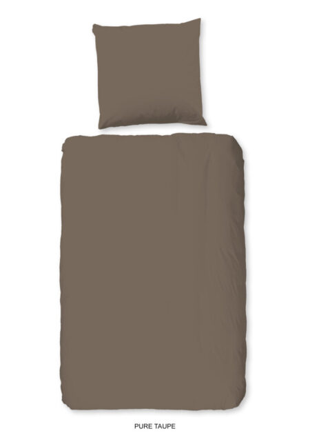 Pure Dekbedovertrek "uni dessin" - Taupe - (200x200 cm) - Microfiber