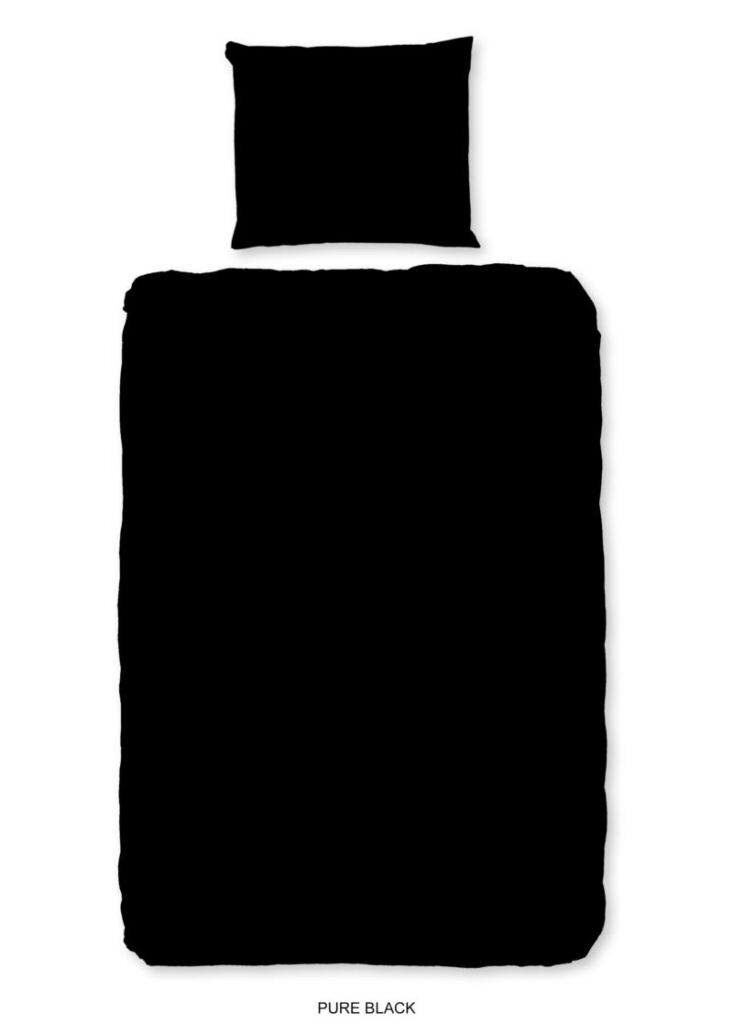 Pure Dekbedovertrek "uni dessin" - Zwart - (140x200/220 cm) - Microfiber