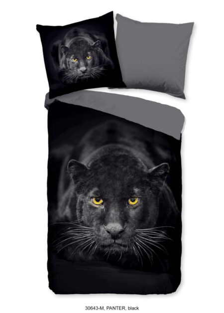 Pure Dekbedovertrek "zwarte panter" - Zwart - (135x200 cm) - Microfiber