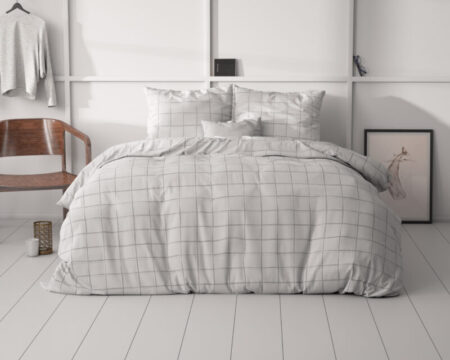 Sleeptime Check it Grijs 140 x 220 cm