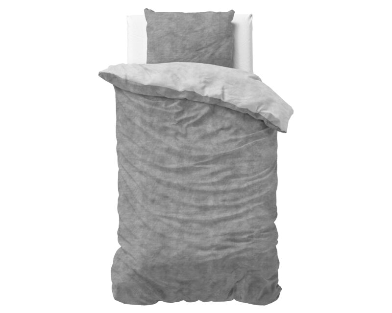 Sleeptime Flanel Washed Cotton Grijs 140 x 200/220 cm