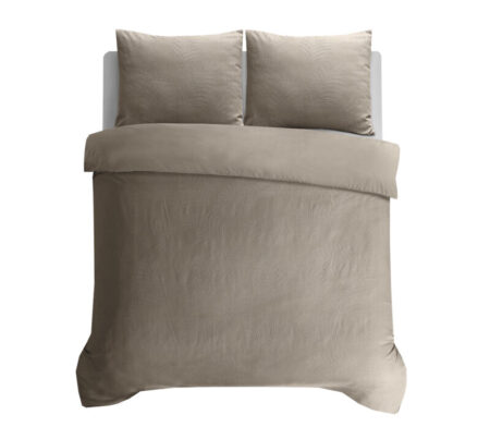 Sleeptime Leaves 3D Taupe/Grijs 200 x 200/220 cm