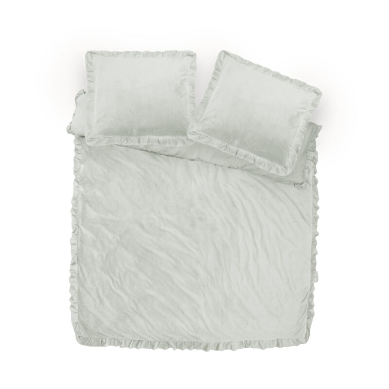 Sleeptime Velvet Ruffles Cappuccino Wit 140 x 220 cm