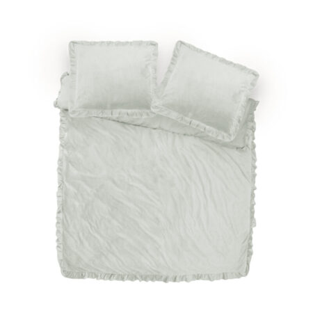 Sleeptime Velvet Ruffles Cappuccino Wit 240 x 220 cm