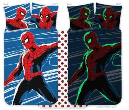 Spiderman Peuterdekbedovertrek Glow in the dark - 100 x 135 cm - Katoen