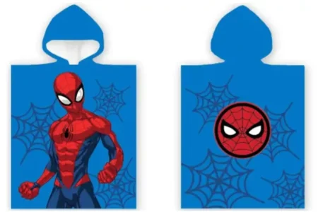 Spiderman poncho 50 x 100 cm blauw
