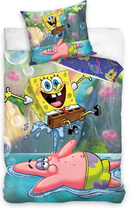 SpongeBob Dekbedovertrek Big Fun 140 x 200 cm Katoen - 65x65cm