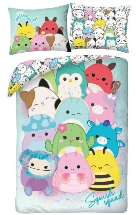 Squishmallows Squish squad Dekbedovertrek140 x 200 cm (70 x 90 cm) polyester
