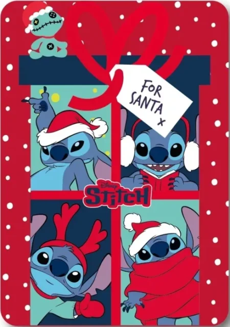Stitch Santa Christmas Fleece deken 100 x 140 cm