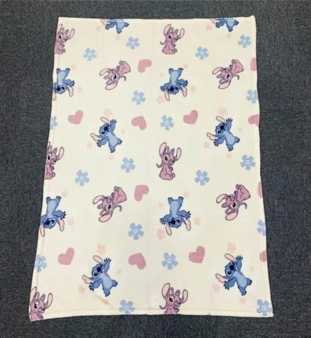 Stitch fleece plaid beige 110 x 150 cm - polyester
