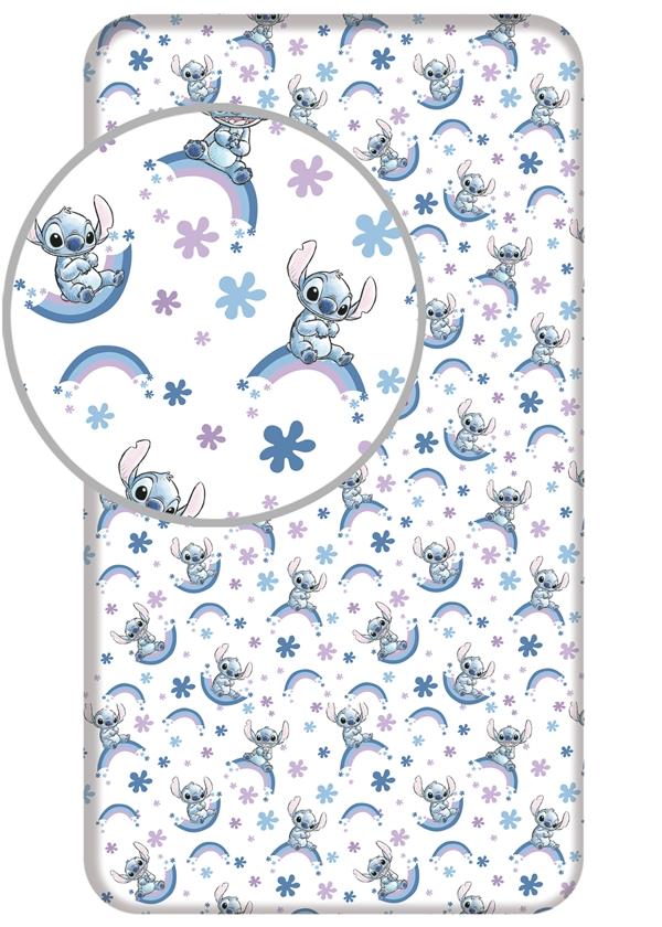 Stitch hoeslaken Regenboog -Eenpersoons - 90 x 200 cm - Katoen
