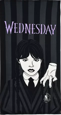 Wednesday strandlaken zwart 70 x 140 cm - polyester