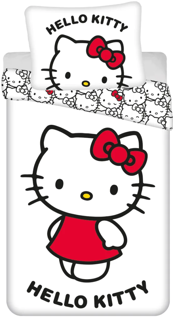Hello Kitty Dekbedovertrek Wit 140 X 200 cm - 70x90 cm - katoen