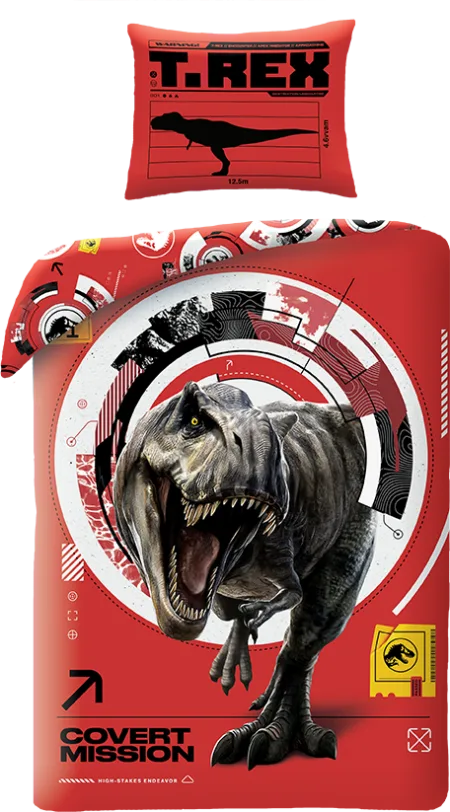 Jurassic World Dekbedovertrek rood 140 x 200 cm - polyester- 70 x 90 cm