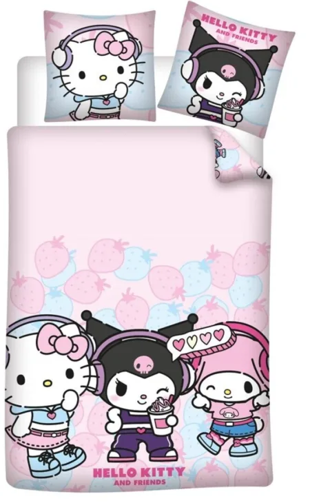 Hello Kitty Dekbedovertrek Kuromi 140 X 200 cm - 65 x 65 cm - polykatoen - pre order