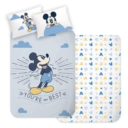 Mickey Mouse Peuterdekbedovertrek blauw - 100 x 135 cm - Katoen