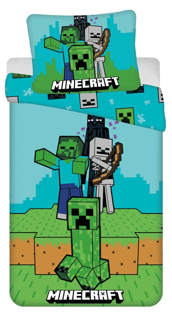 Minecraft Dekbedovertrek MOBS  - 140 x 200 cm - Katoen