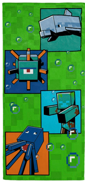 Minecraft meerkleurig strandlaken 70 x 140 cm