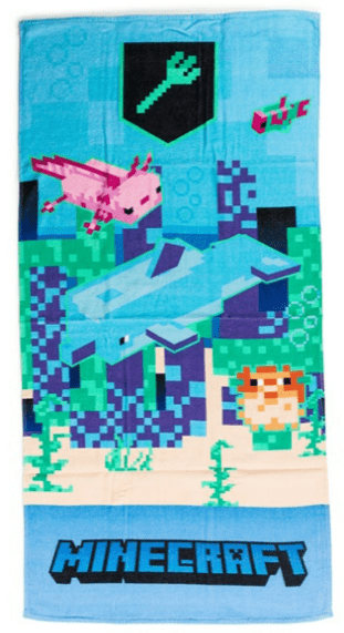 Minecraft strandlaken blauw 70x140cm