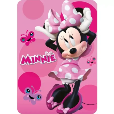 Minnie fleece deken 100 x 140 cm roze