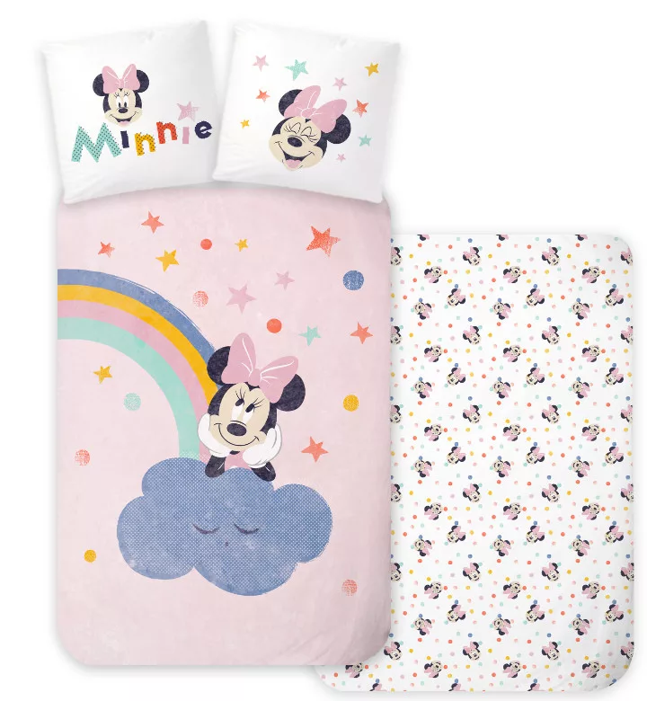 Minnie Mouse Rainbow Dekbedovertrek 100 x 135 cm - Katoen - 40 x 60 cm