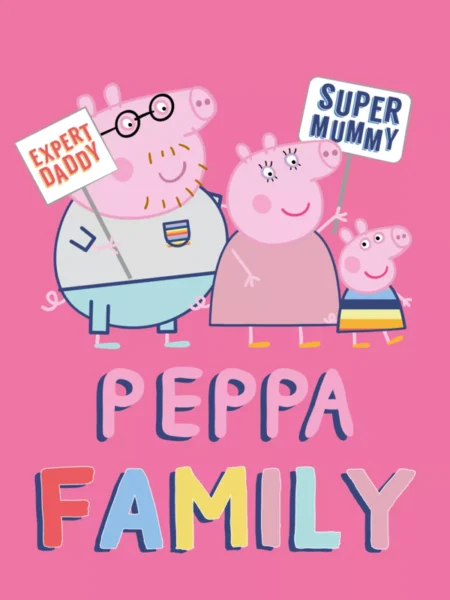 Peppa Pig fleece Plaid Family - 100 x 140 cm