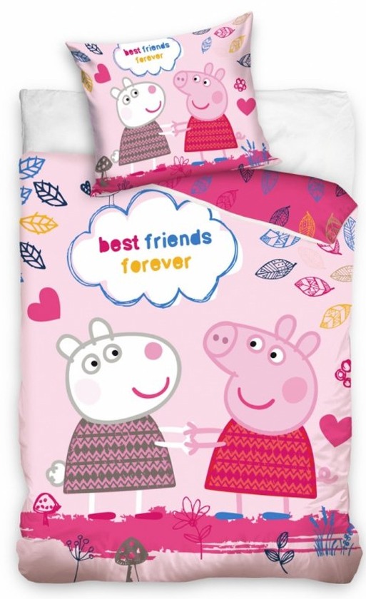 Peppa Pig dekbedovertrek best friends forever 140 x 200 cm - 60x70cm
