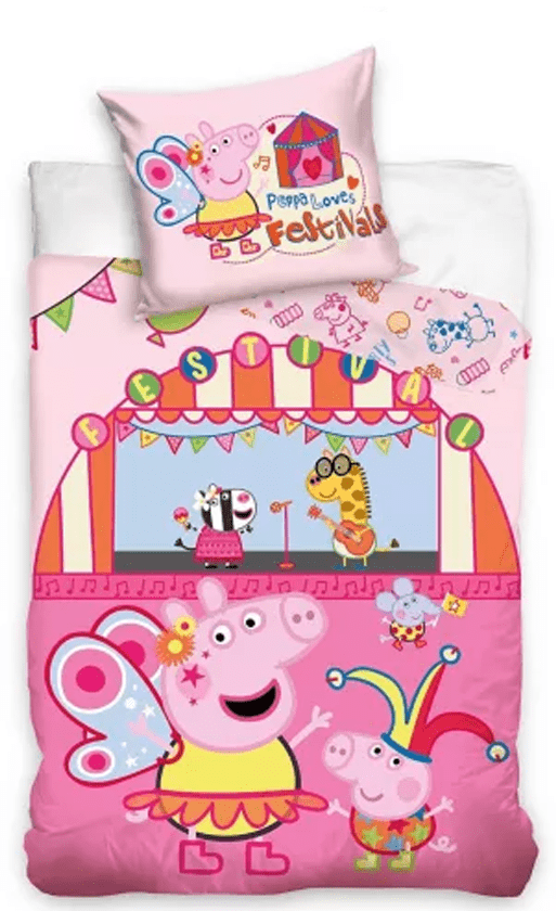 Peppa Pig Dekbedovertrek 3 pigs 140 x 200 cm roze