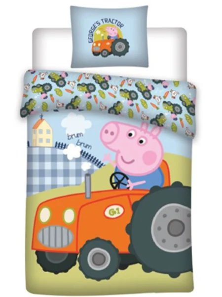 Peppa Pig Dekbedovertrek Tractor Glow in the Dark 100 x 135 Cm Katoen