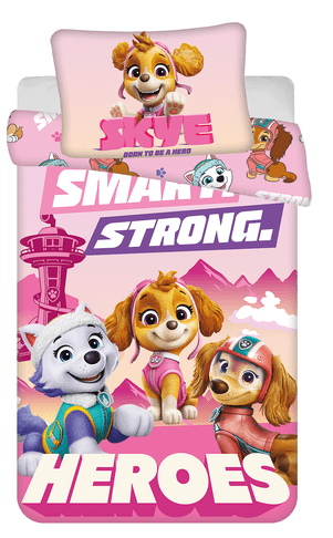 Paw Patrol peuterdekbedovertrek Heroes- roze - 100 x 135 cm