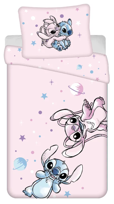 Angel dekbedovertrek roze 140 x 200 cm - 70 x 90 cm - katoen