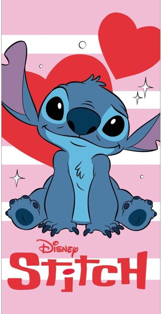 Stitch strandlaken love 70 x 140 cm Katoen