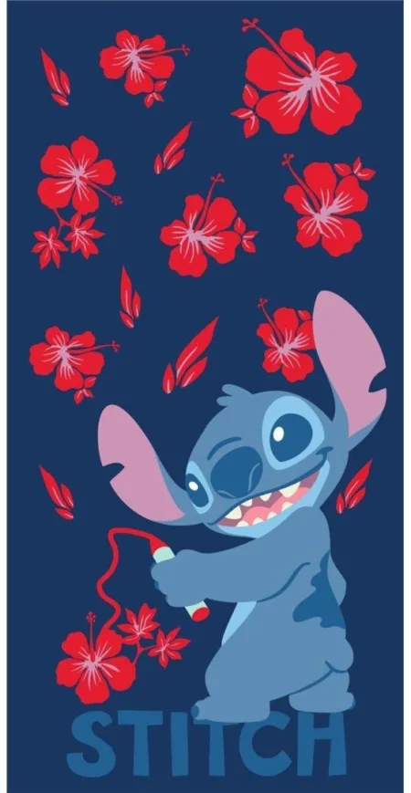 Stitch strandlaken flowers 70 x 140 cm polyester