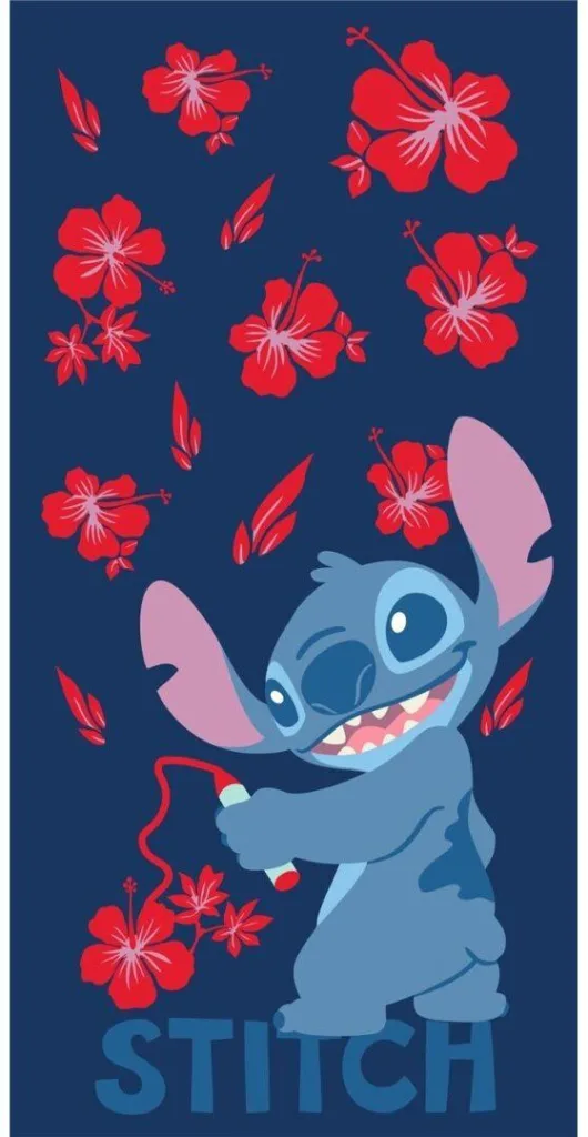 Stitch strandlaken  flowers 70 x 140 cm polyester