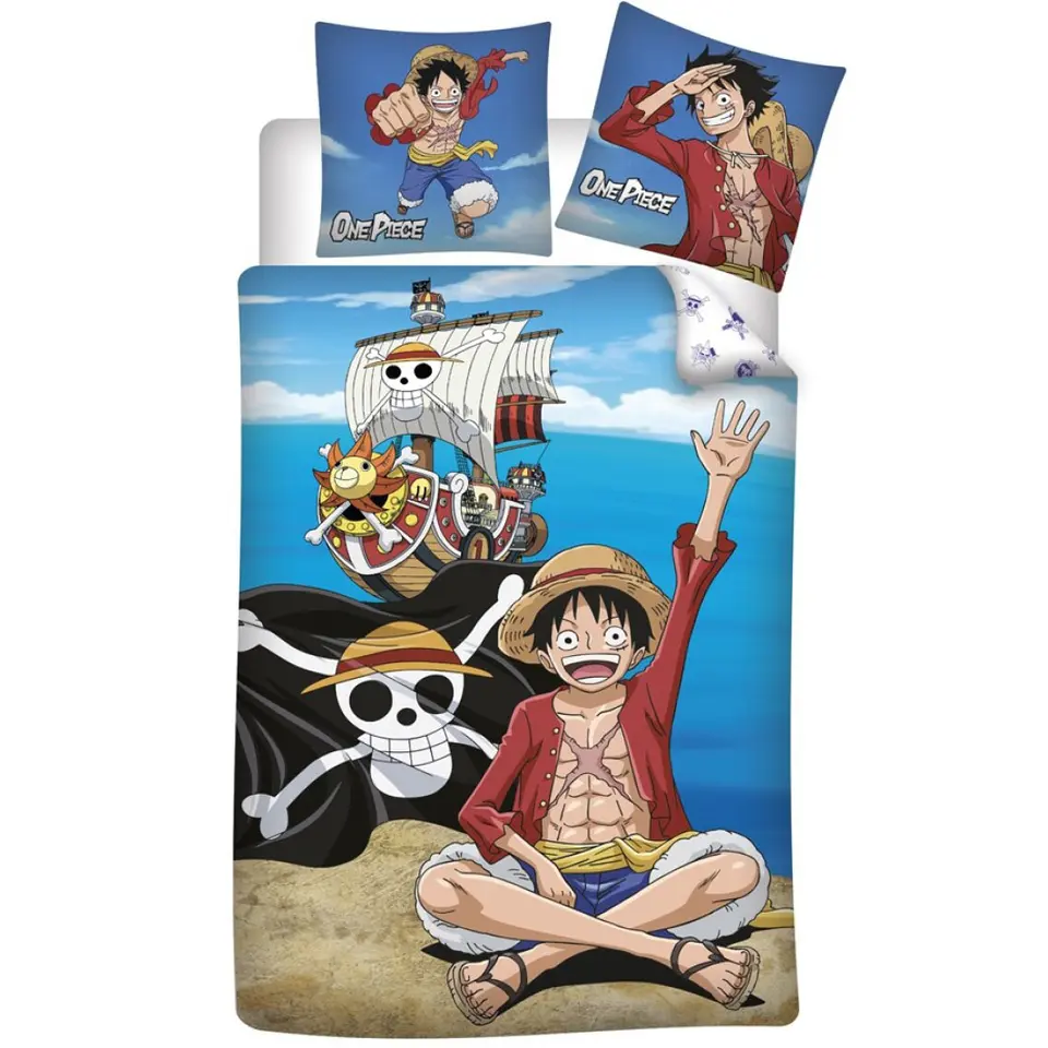 One Piece Dekbedovertrek going merry 140 x 200 cm - polykatoen