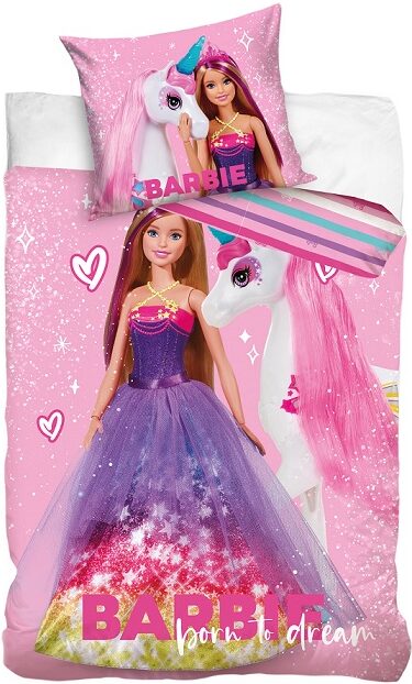 Barbie Born to Dream dekbedovertrek 135 x 200 cm - 80 x 80 cm (katoen)
