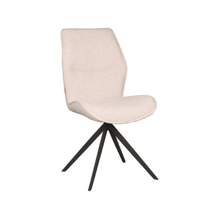 LABEL51 Eetkamerstoel Comfy - Naturel - Boucle - Black Frame