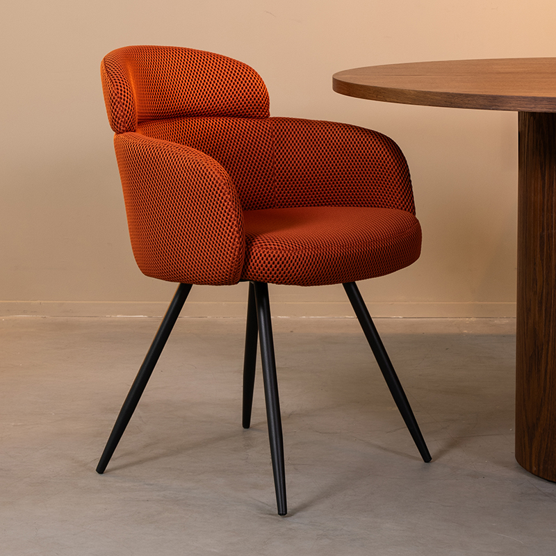 LABEL51 Eetkamerstoel Dinner - Rust - Breathe - Black Frame