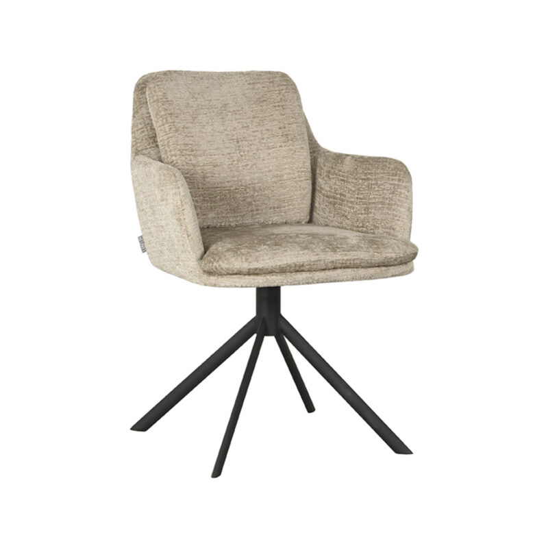 LABEL51 Eetkamerstoel Joy - Beige - Elegance - Black Frame