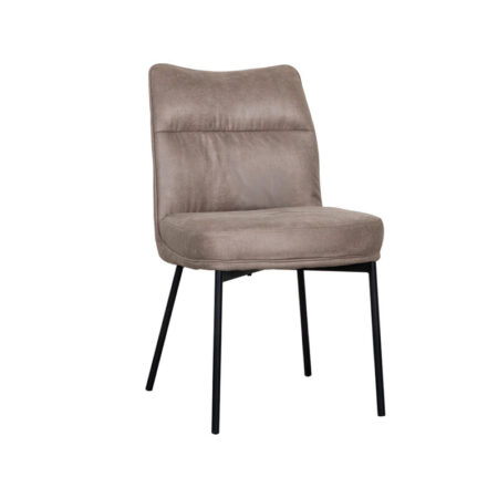 LABEL51 Eetkamerstoel Lennon - Taupe - Micro Suede - Black Frame