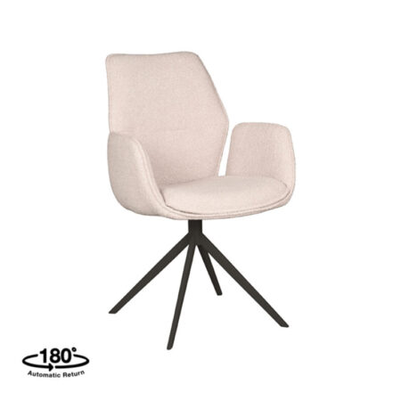 LABEL51 Eetkamerstoel Mellow - Naturel - Boucle - Taupe Frame