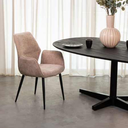 LABEL51 Eetkamerstoel Morris - Clay - - Zwart Metalen Frame