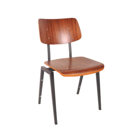 LABEL51 Eetkamerstoel Stapelbare Schoolstoel - Bruin - Hout - One Size