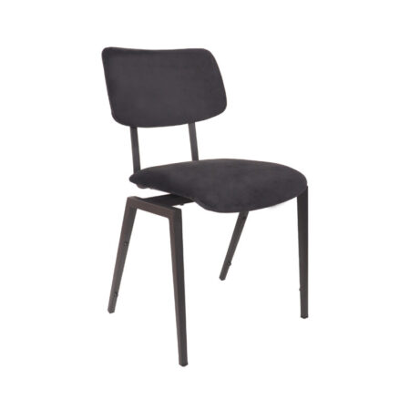 LABEL51 Eetkamerstoel Stapelbaar - Taupe - Fluweel - Zwart Metalen Frame