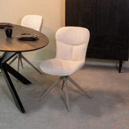 LABEL51 Eetkamerstoel Thorben - Naturel - Canyon - Taupe Frame