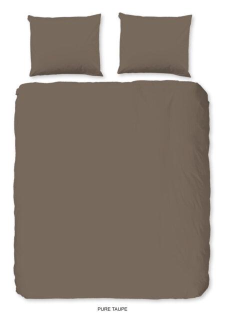 Pure Dekbedovertrek "uni dessin" - Taupe - (240x200/220 cm) - Microfiber