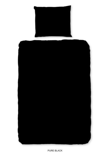 Pure Dekbedovertrek "uni dessin" - Zwart - (140x200/220 cm) - Microfiber