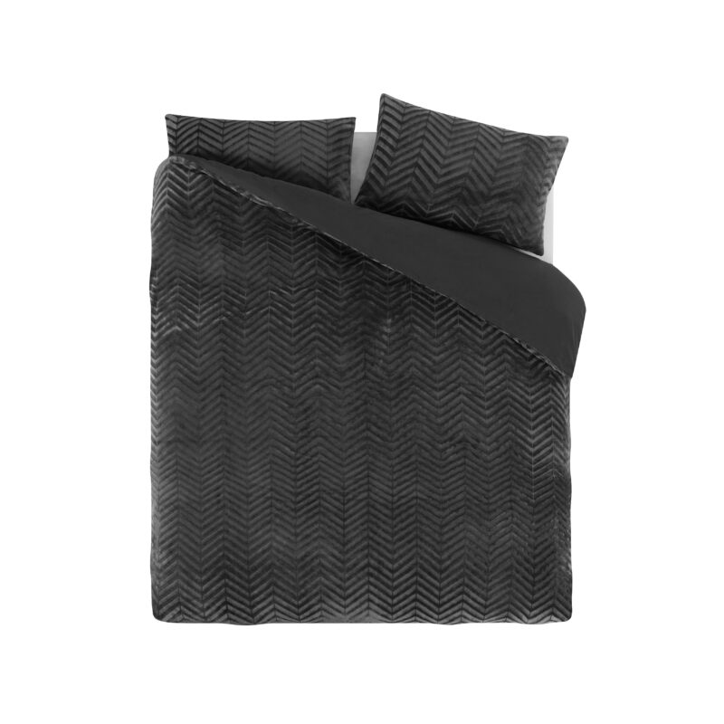 Sleeptime Chevron Teddy Antraciet 200 x 200/220 cm