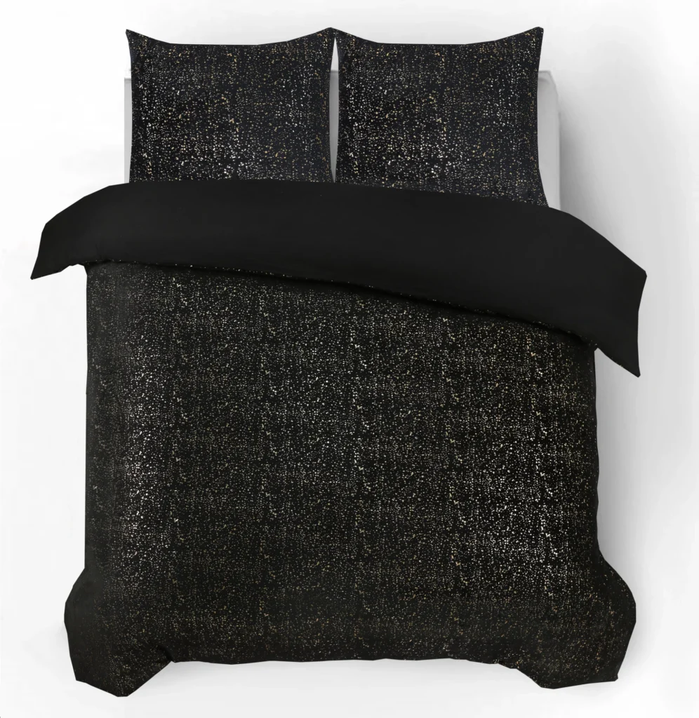 Sleeptime Glamour Flanel Sprankle Foil Zwart 140 x 200/220 cm