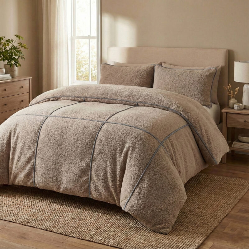 Sleeptime Teddy Trim Donker Taupe 240 x 200/220 cm